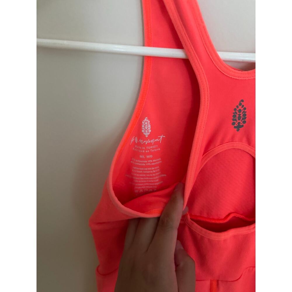 Free People Movement Every Single Time Runsie in Coral Romper Tank Activewear - Picture 9 of 10